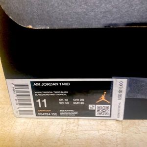 Air Jordan 1 Mid White/Tropical Twist Black